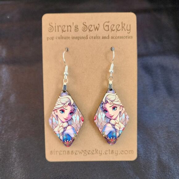 Elsa Frozen Disney Princess Earrings - Picture 2 of 4